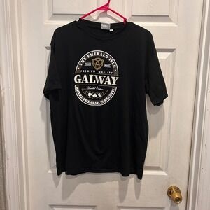 Traditional Craft Wear Galway Ireland T Shirt Mens‎ Large Relaxed Black Irish